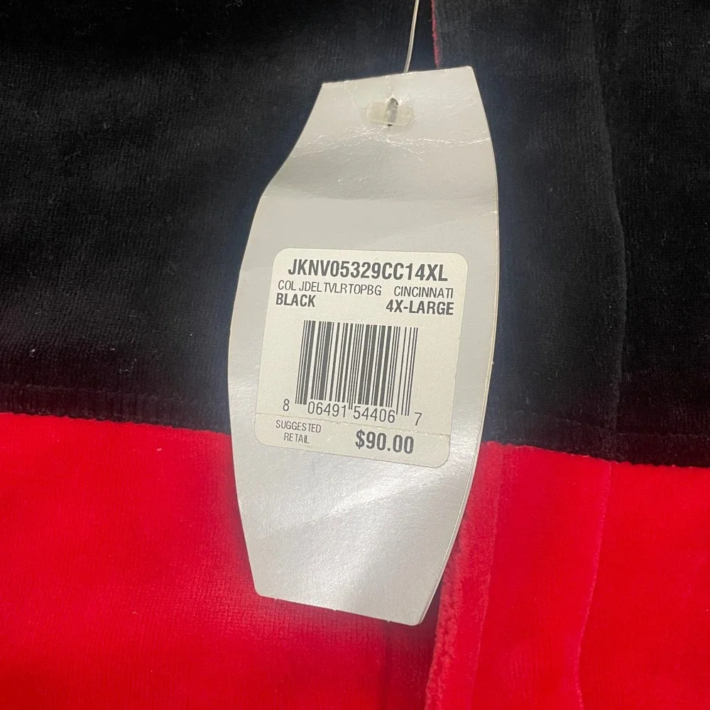 VTG Jordan Cincinnati Bearcats Warmup Jacket 4XL Velour Jumpman Black Red RARE